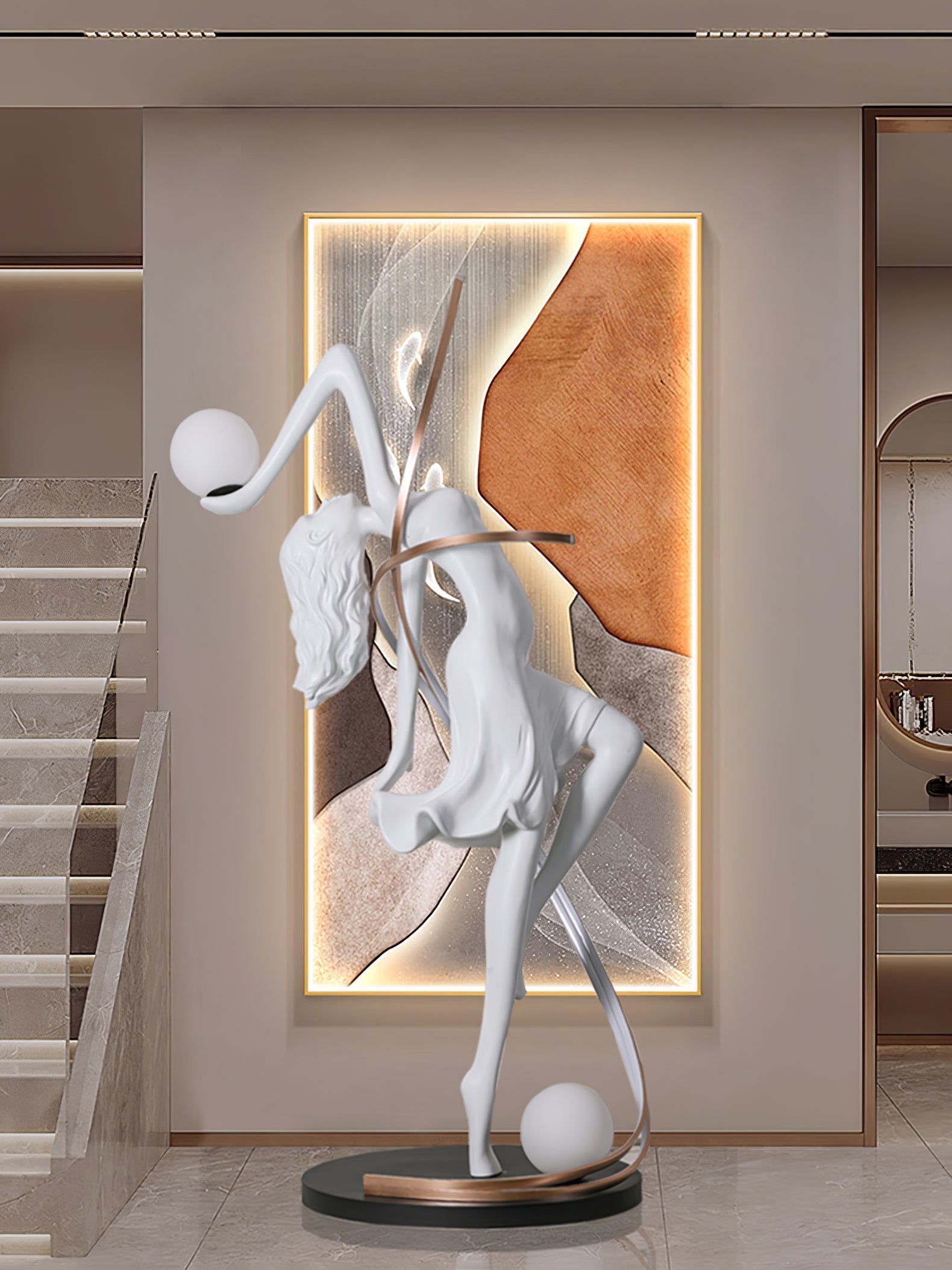 Misha Goddess Statue Floor Light, Floor Lamp, detail 8