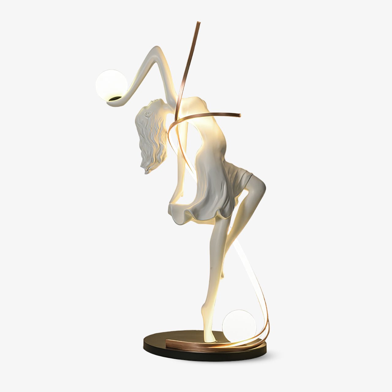 Misha Goddess Statue Floor Light, Floor Lamp, Metal, ∅ 30.7″ x H 70″
