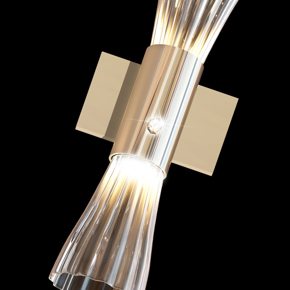 Contemporary Gold Leaf Murano Glass Wall Light, Bedroom Wall Sconce, detail 2