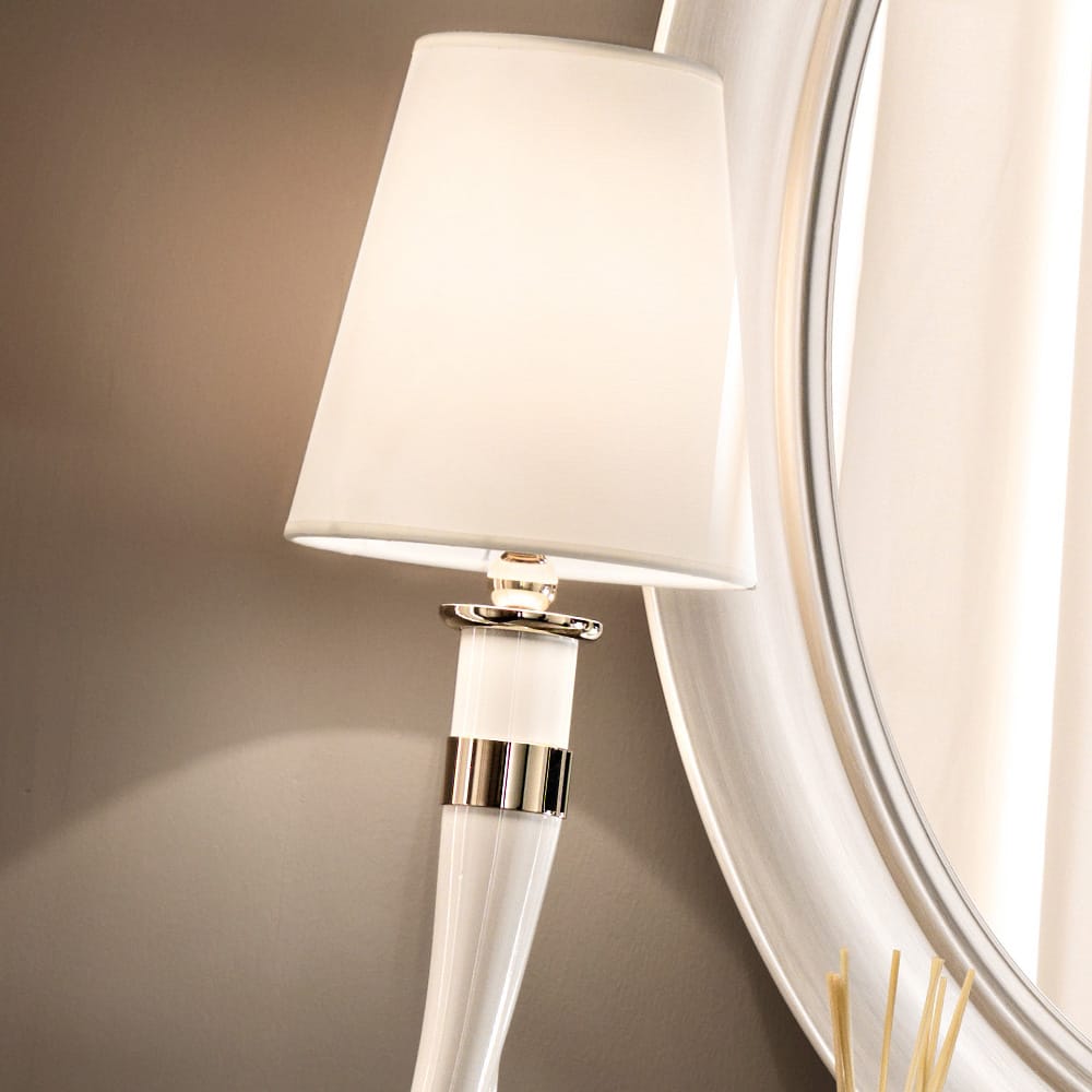 Contemporary Italian Ivory Table Light, Bedside Table Lamp, detail 2