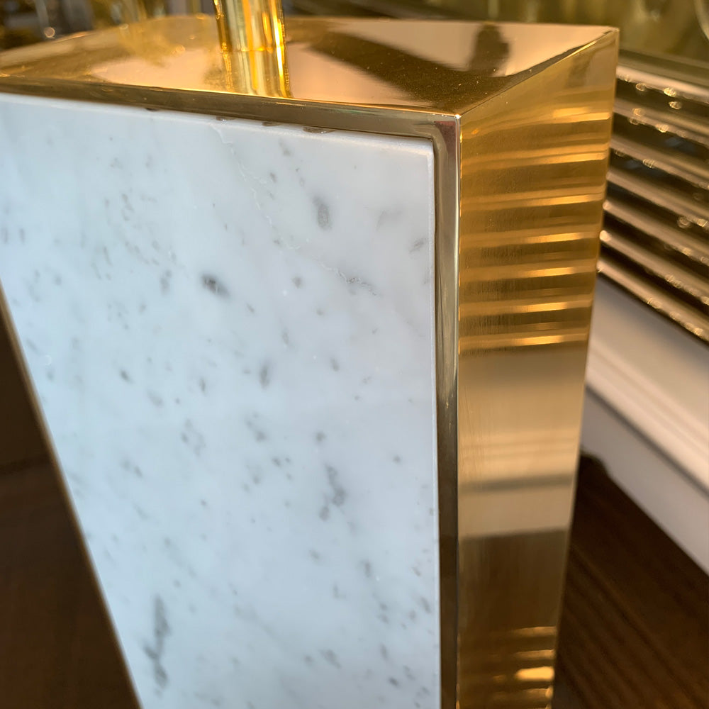 Contemporary Marble Designer Gold Table Light, Bedside Table Lamp, detail 3