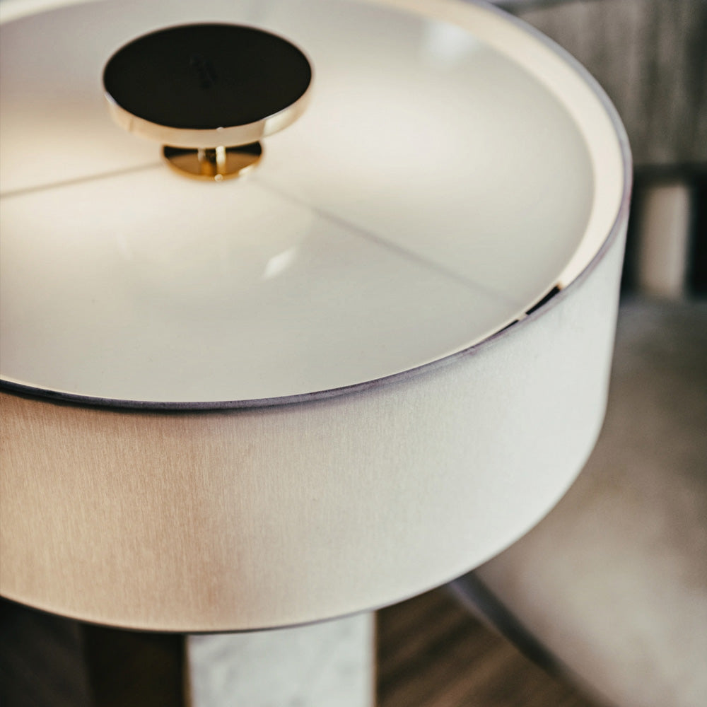Contemporary Marble Designer Gold Table Light, Bedside Table Lamp, detail 4