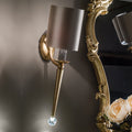 Premium Contemporary Crystal Gold Wall Light, Bedroom Wall Sconce, Height 56 cm
