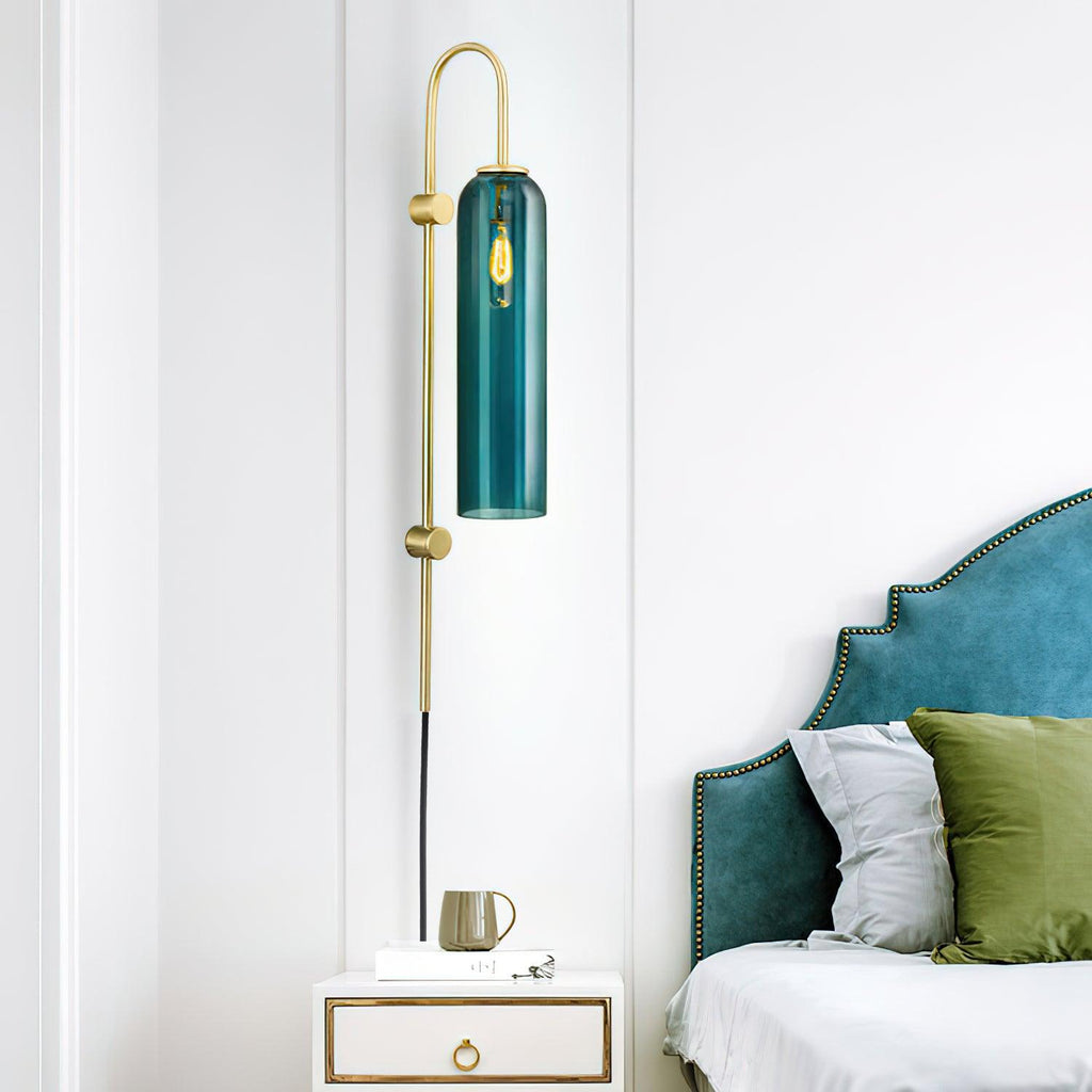 Contemporary Glass Plug-In Wall Light, Plug-In Wall Sconce, detail 12