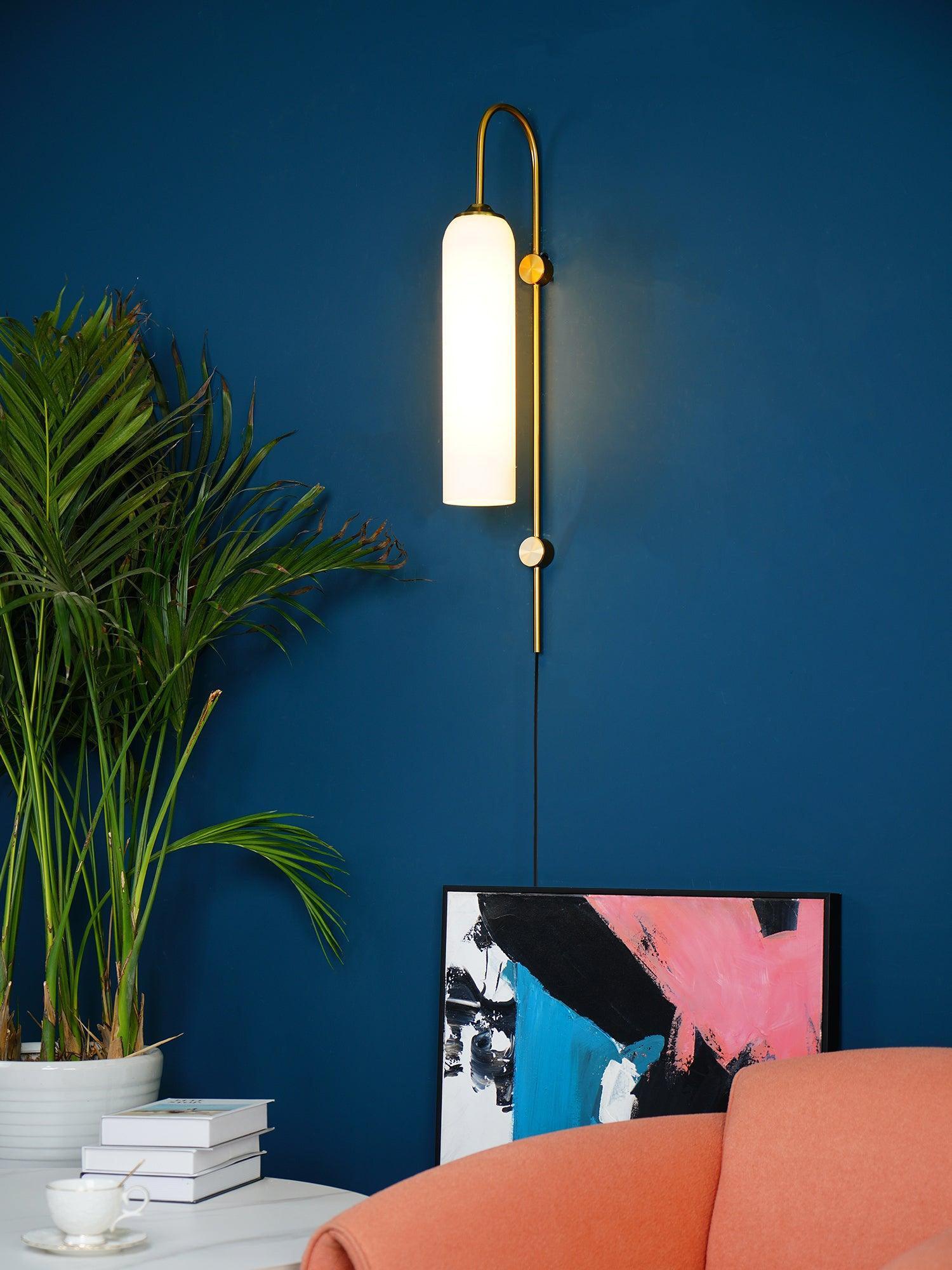Contemporary Glass Plug-In Wall Light, Plug-In Wall Sconce, detail 15