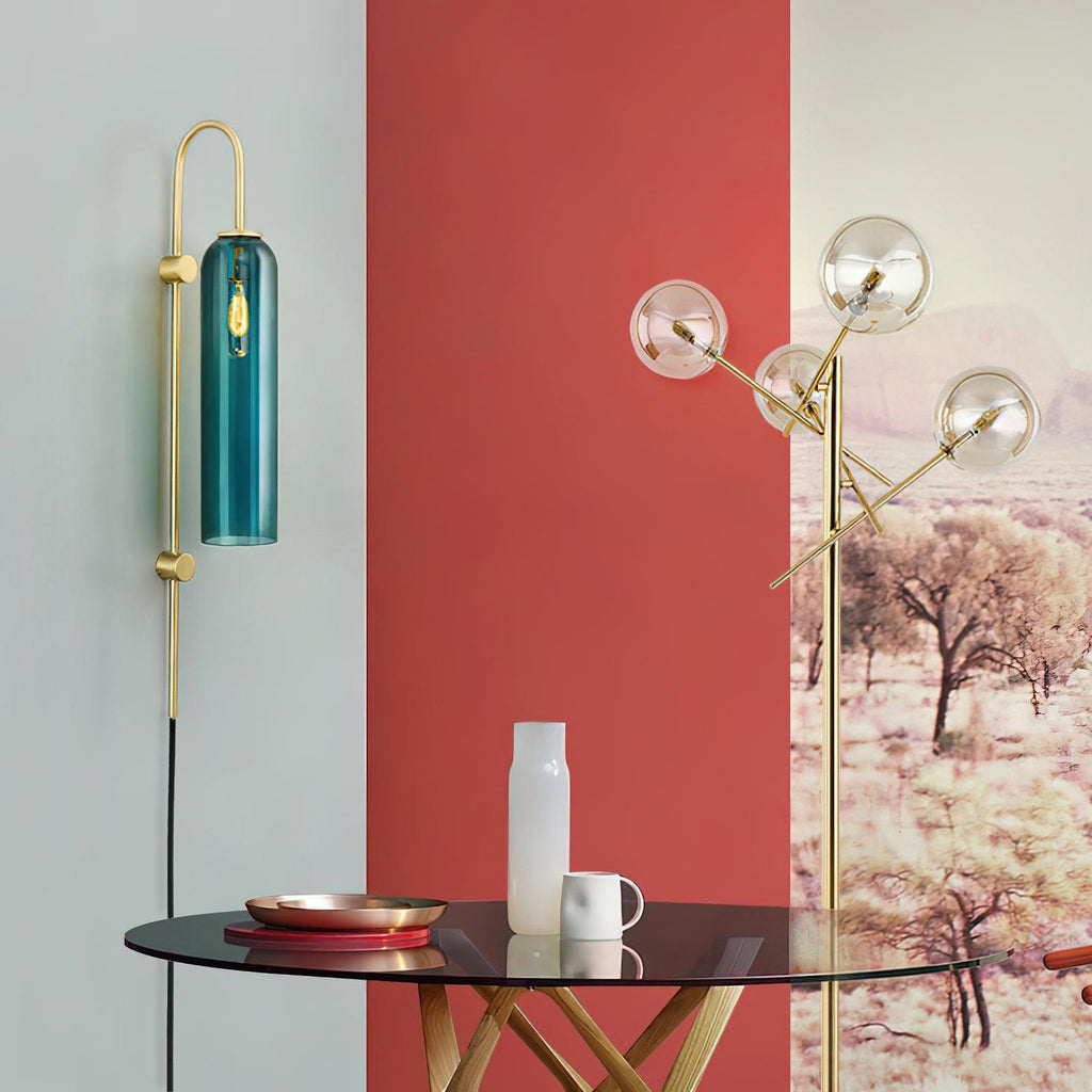 Contemporary Glass Plug-In Wall Light, Plug-In Wall Sconce, detail 29