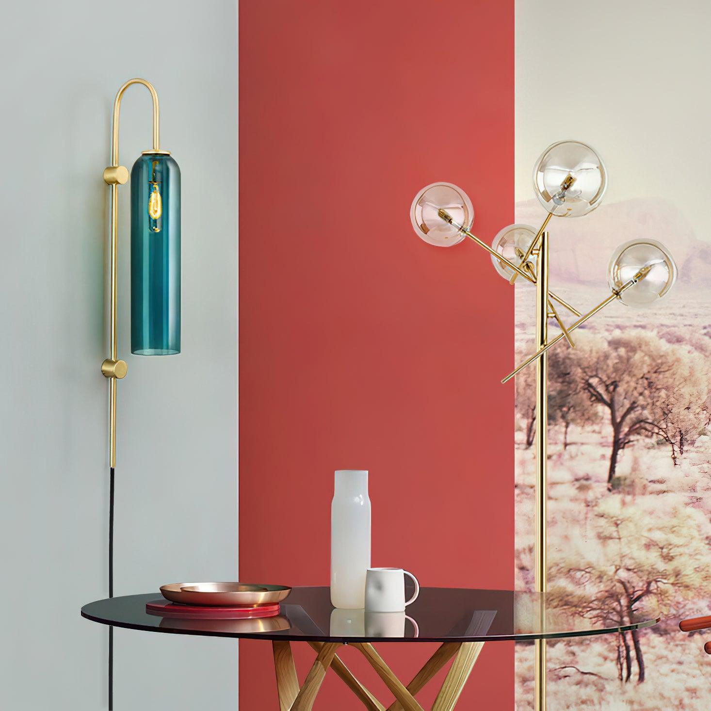 Contemporary Glass Plug-In Wall Light, Plug-In Wall Sconce, detail 29