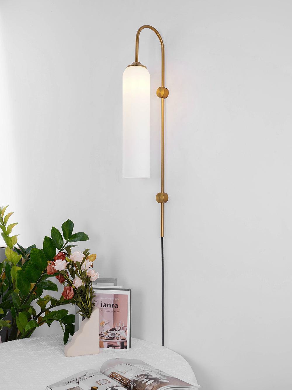Contemporary Glass Plug-In Wall Light, Plug-In Wall Sconce, detail 8