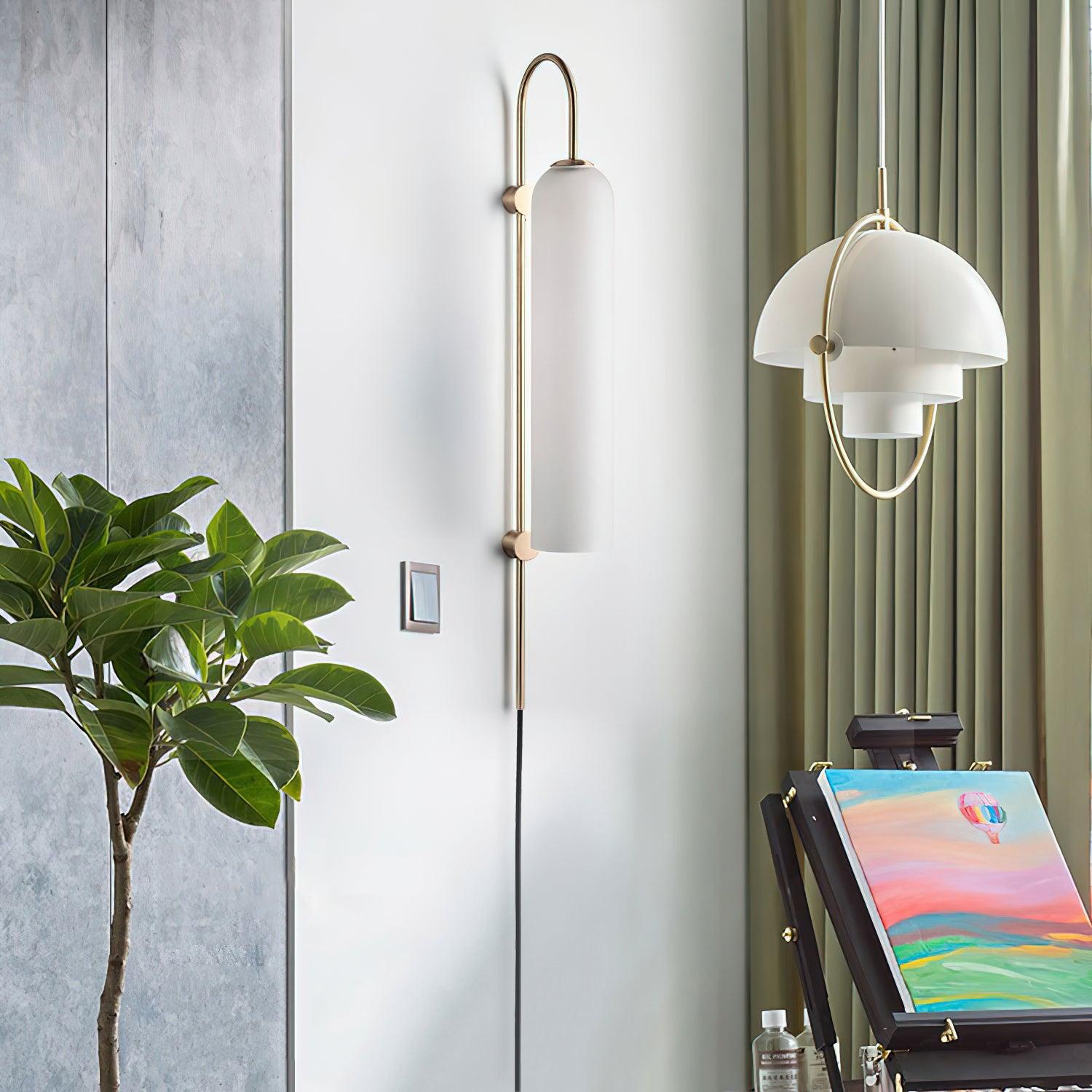 Contemporary Glass Plug-In Wall Light, Plug-In Wall Sconce, detail 9