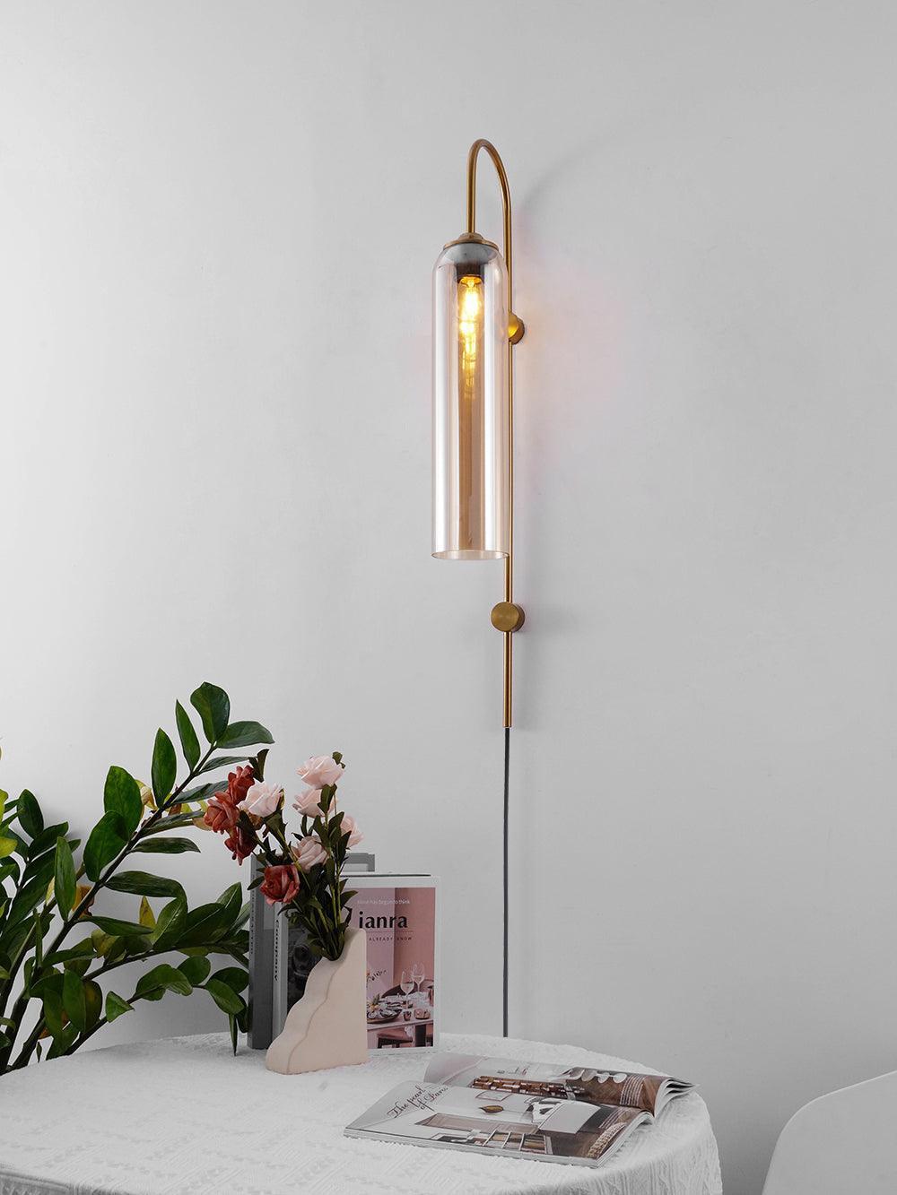 Contemporary Glass Plug-In Wall Light, Plug-In Wall Sconce, detail 10