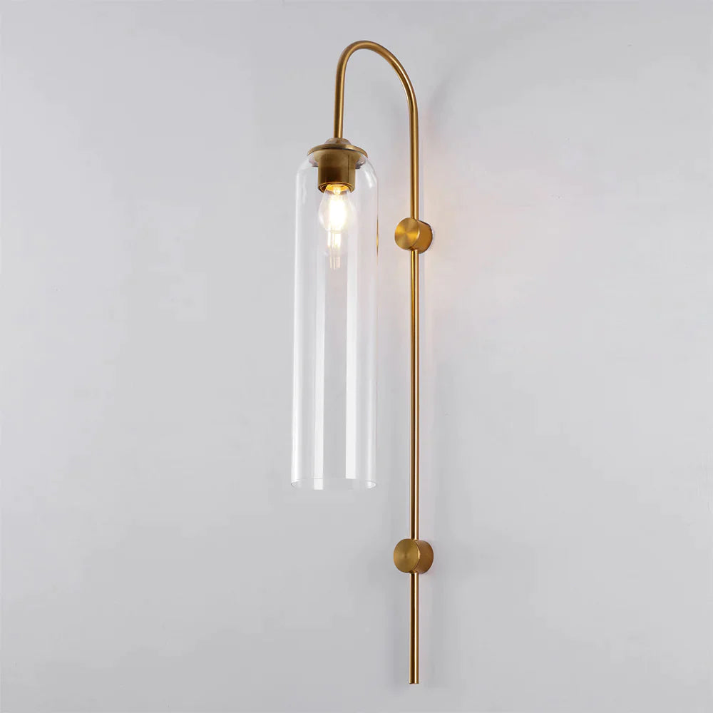Contemporary Glass Wall Light - W 19cm x H 80cm Metal, Plug-In Wall Sconce, detail 53