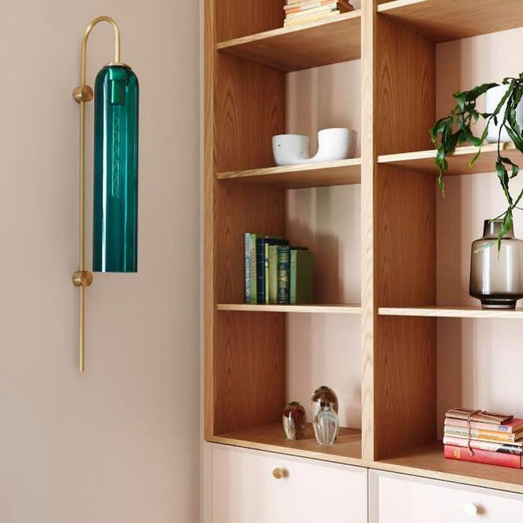 Contemporary Glass Wall Light - W 19cm x H 80cm Metal, Plug-In Wall Sconce, detail 10