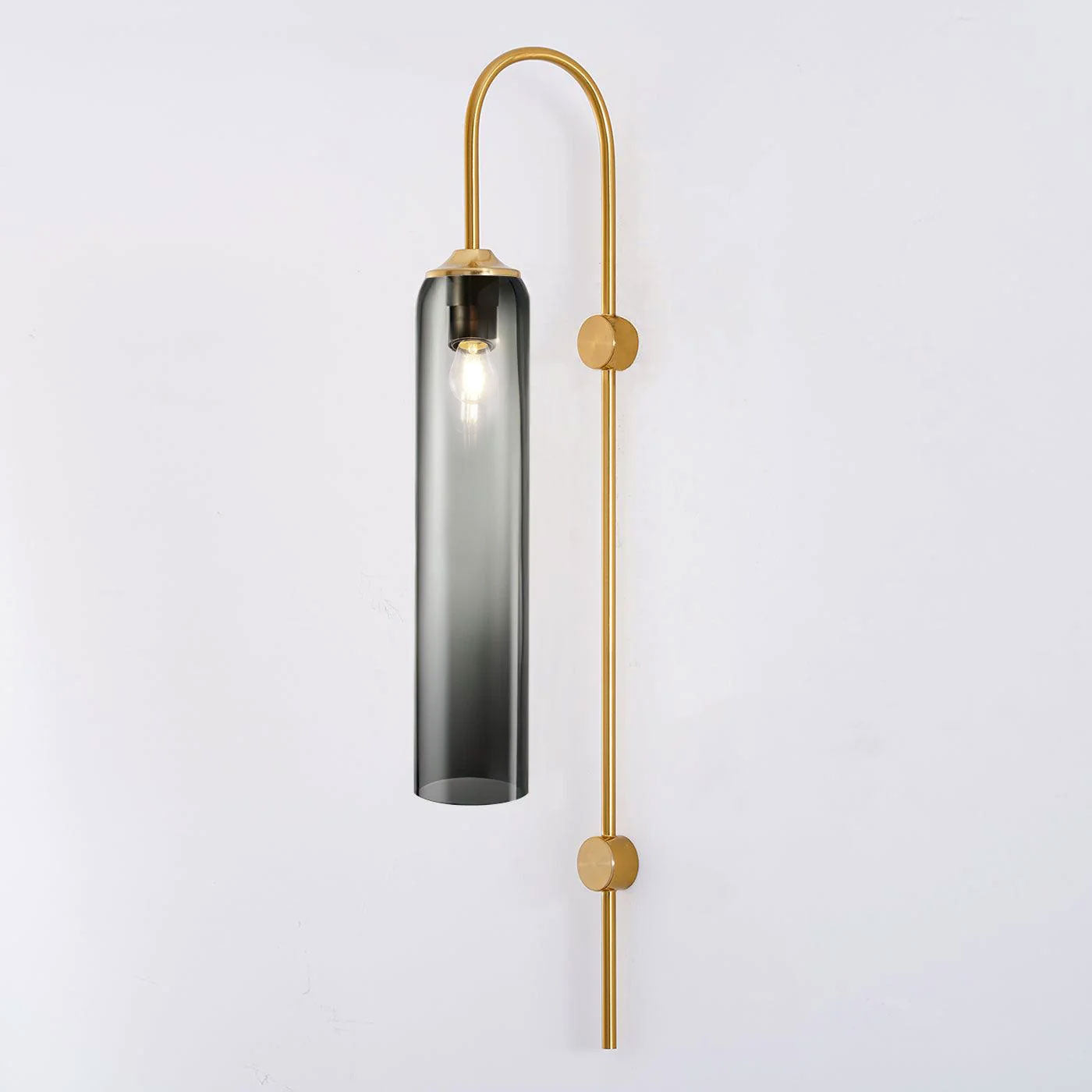 Contemporary Glass Wall Light - W 19cm x H 80cm Metal, Plug-In Wall Sconce, detail 46