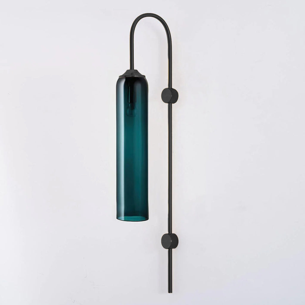 Contemporary Glass Wall Light - W 19cm x H 80cm Metal, Plug-In Wall Sconce, detail 24