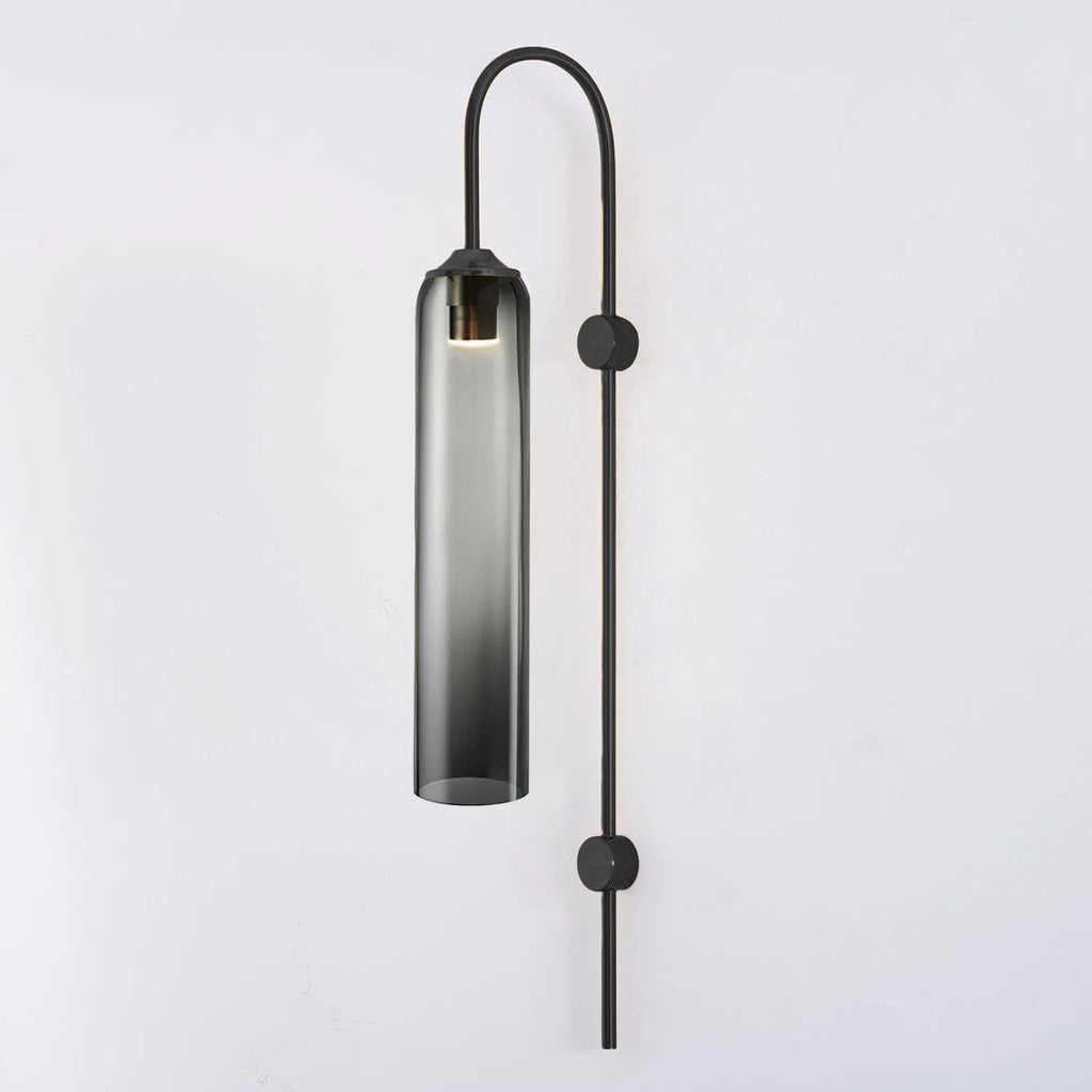 Contemporary Glass Wall Light - W 19cm x H 80cm Metal, Plug-In Wall Sconce, detail 25