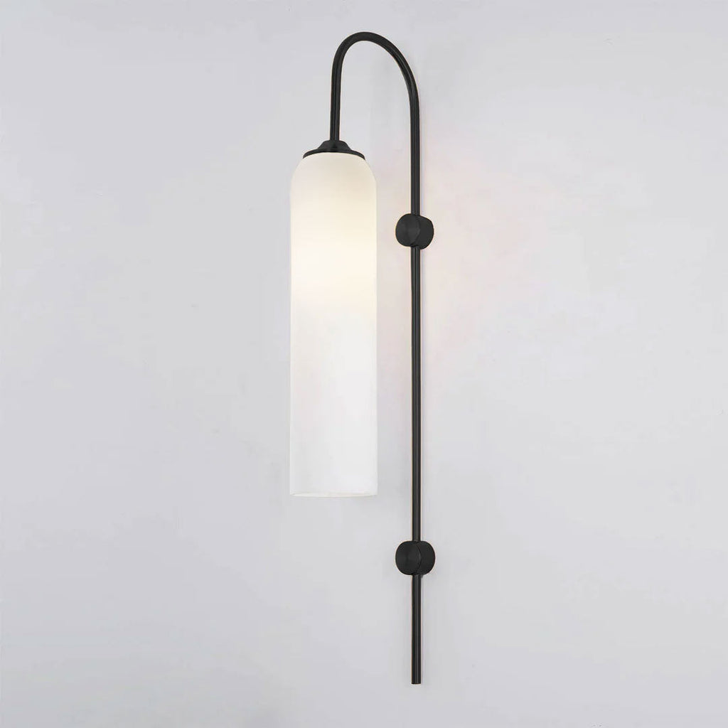 Contemporary Glass Wall Light - W 19cm x H 80cm Metal, Plug-In Wall Sconce, detail 55