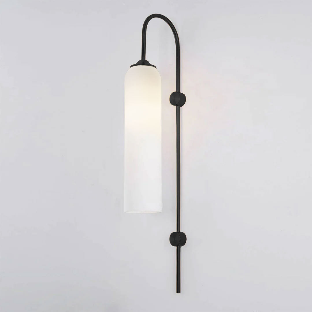 Contemporary Glass Wall Light - W 19cm x H 80cm Metal, Plug-In Wall Sconce, detail 55