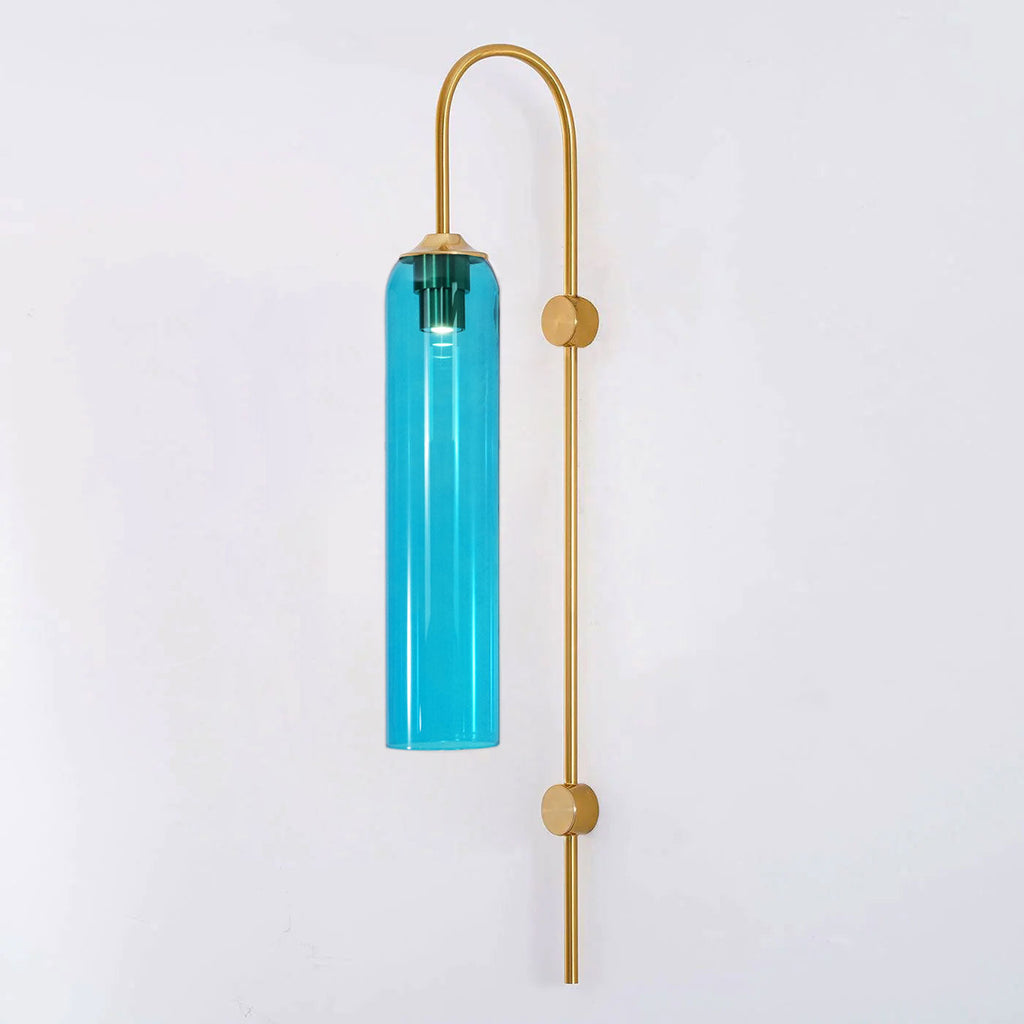 Contemporary Glass Wall Light - W 19cm x H 80cm Metal, Plug-In Wall Sconce, detail 67
