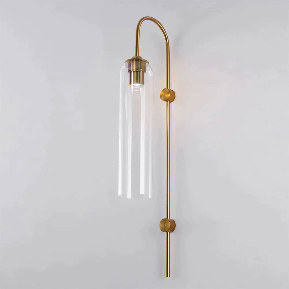 Contemporary Glass Wall Light - W 19cm x H 80cm Metal, Plug-In Wall Sconce, detail 59