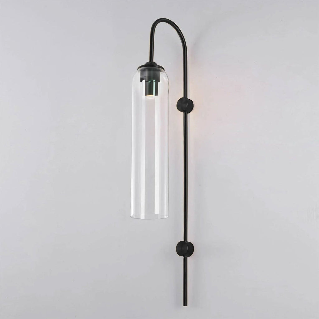 Contemporary Glass Wall Light - W 19cm x H 80cm Metal, Plug-In Wall Sconce, detail 60