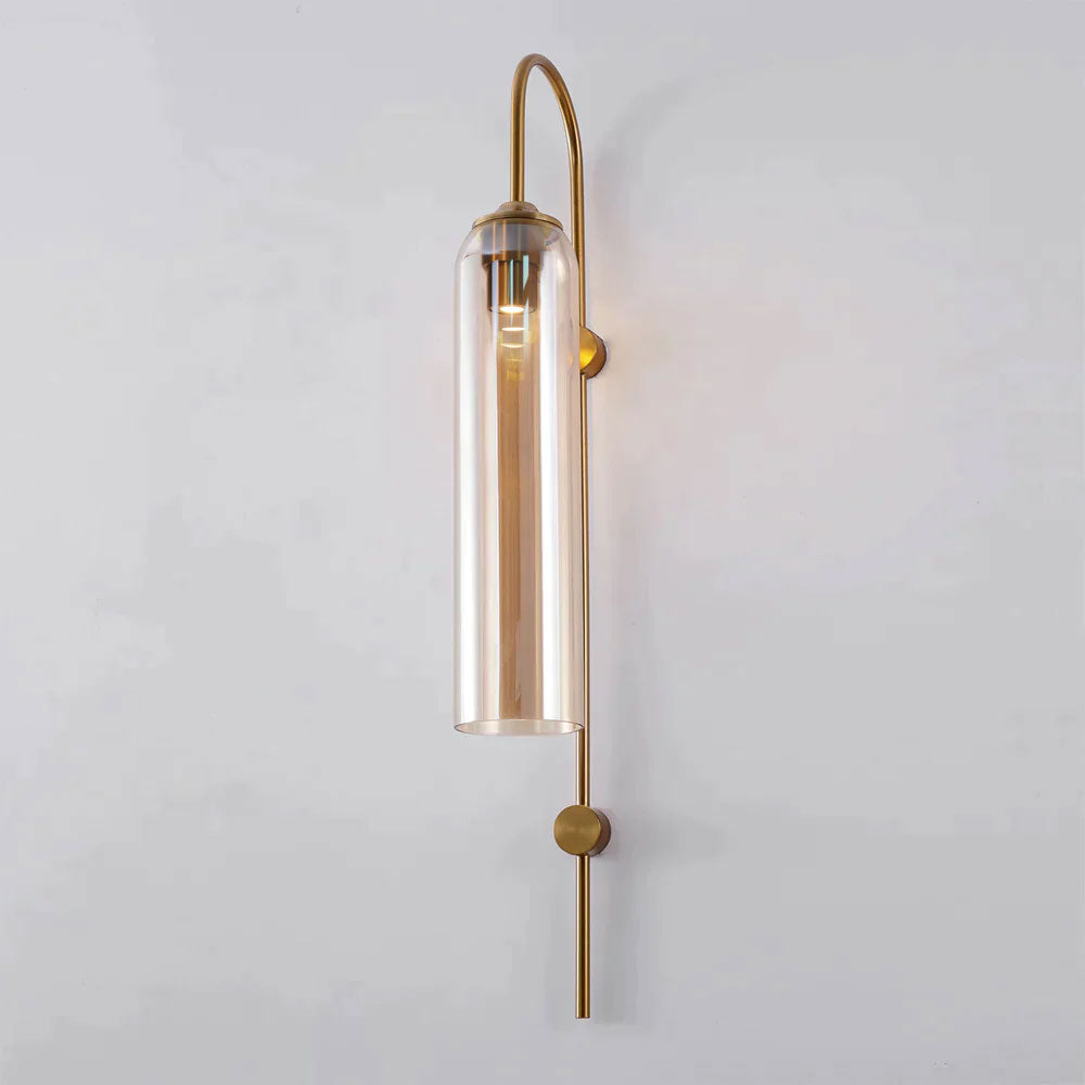 Contemporary Glass Wall Light - W 19cm x H 80cm Metal, Plug-In Wall Sconce, detail 61