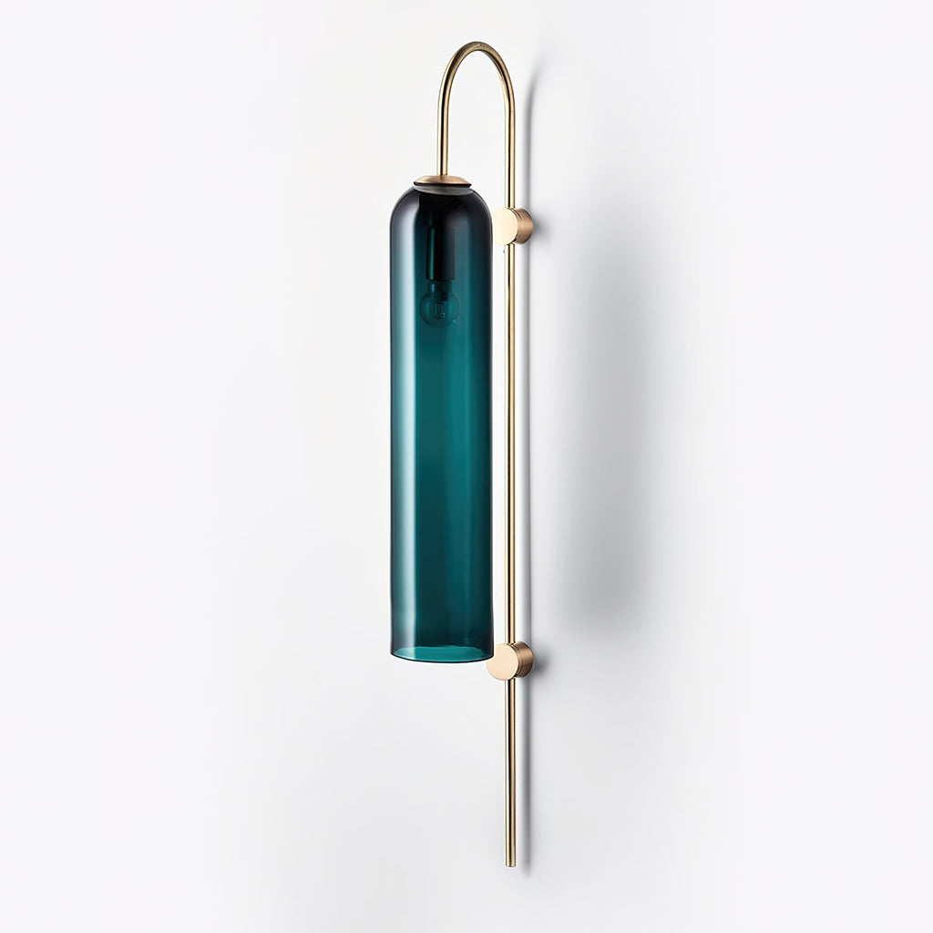 Contemporary Glass Wall Light - W 19cm x H 80cm Metal, Plug-In Wall Sconce, detail 28
