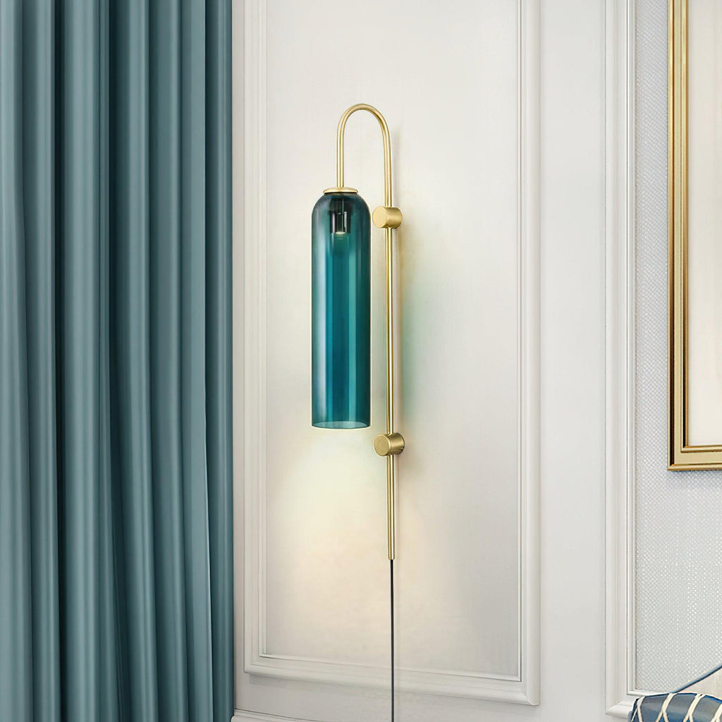 Contemporary Glass Plug-In Wall Light, Plug-In Wall Sconce, detail 4