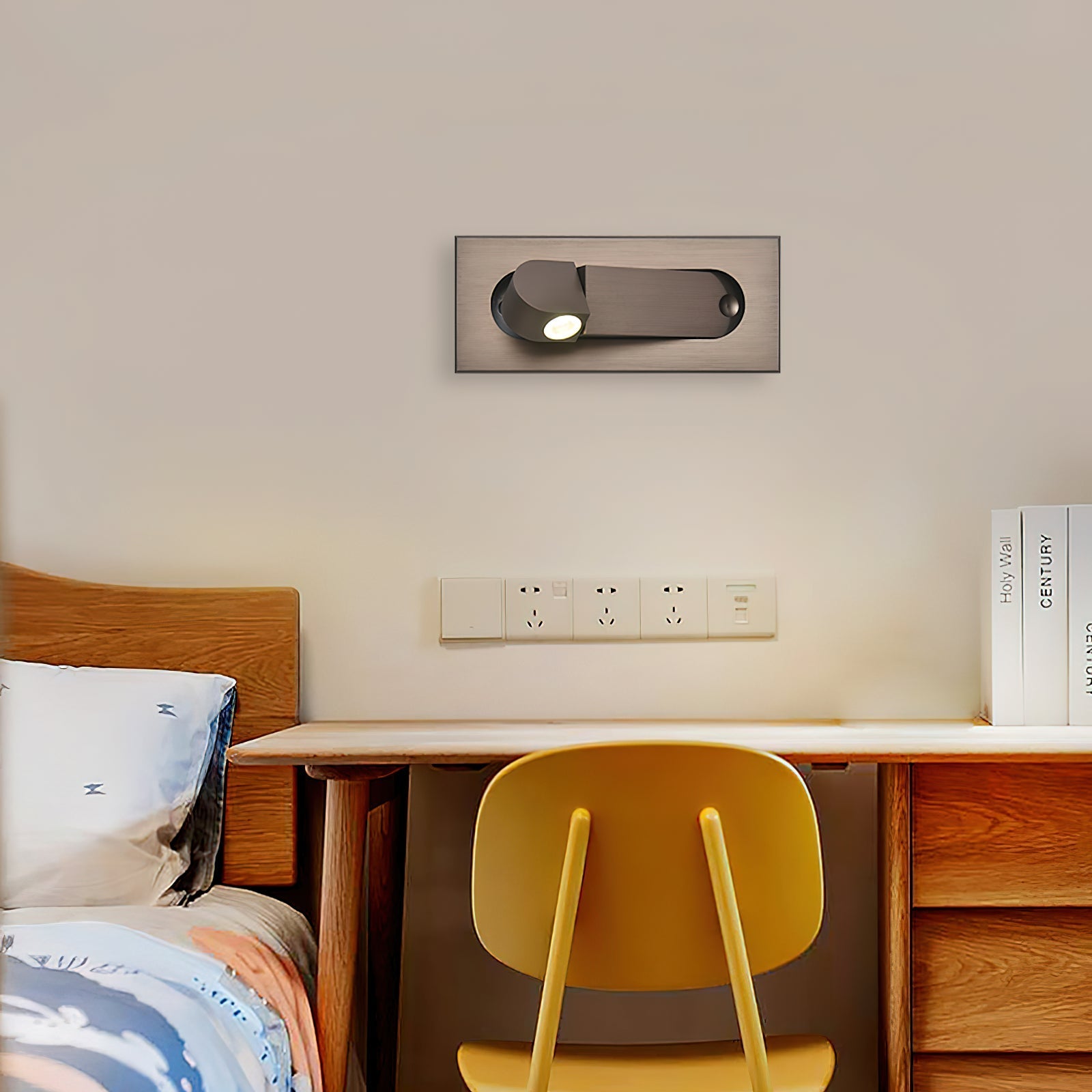 Contemporary LED Reading Light Bedside Reading Light, Hardwired Wall Sconce, detail 3