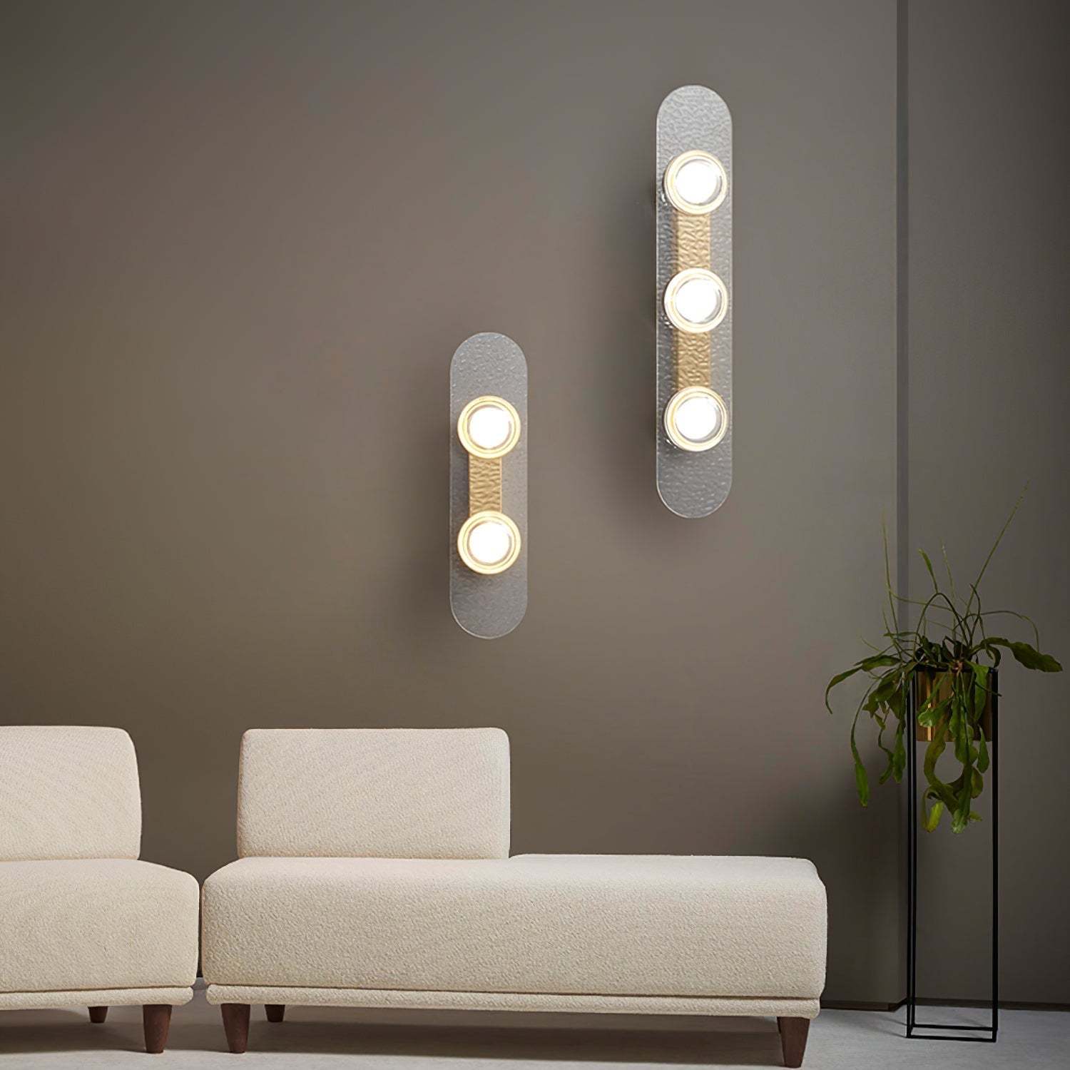 Modulo Brass Wall Light, Hardwired Wall Sconce, detail 14