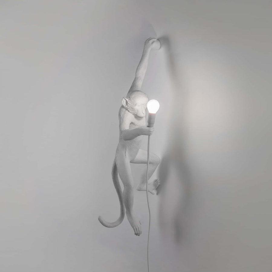 Monkey Wall Light, Plug-In Wall Sconce, Resin, Left Size: L 37cm x W 20.5cm x
