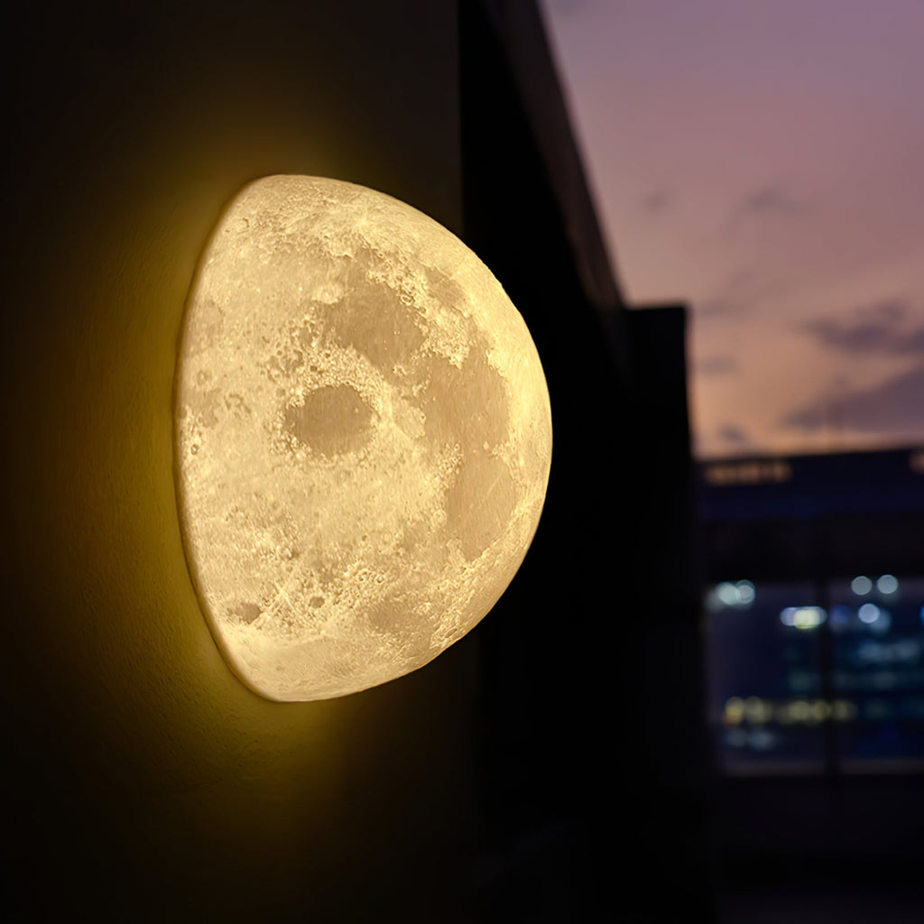 Moon 3D Wall Light - ∅ 5.9″ x H 5.9″ 3D Printing PLA, Hardwired Wall Sconce, detail 9