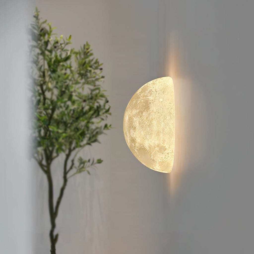 Moon 3D Wall Light - ∅ 5.9″ x H 5.9″ 3D Printing PLA, Hardwired Wall Sconce, detail 10