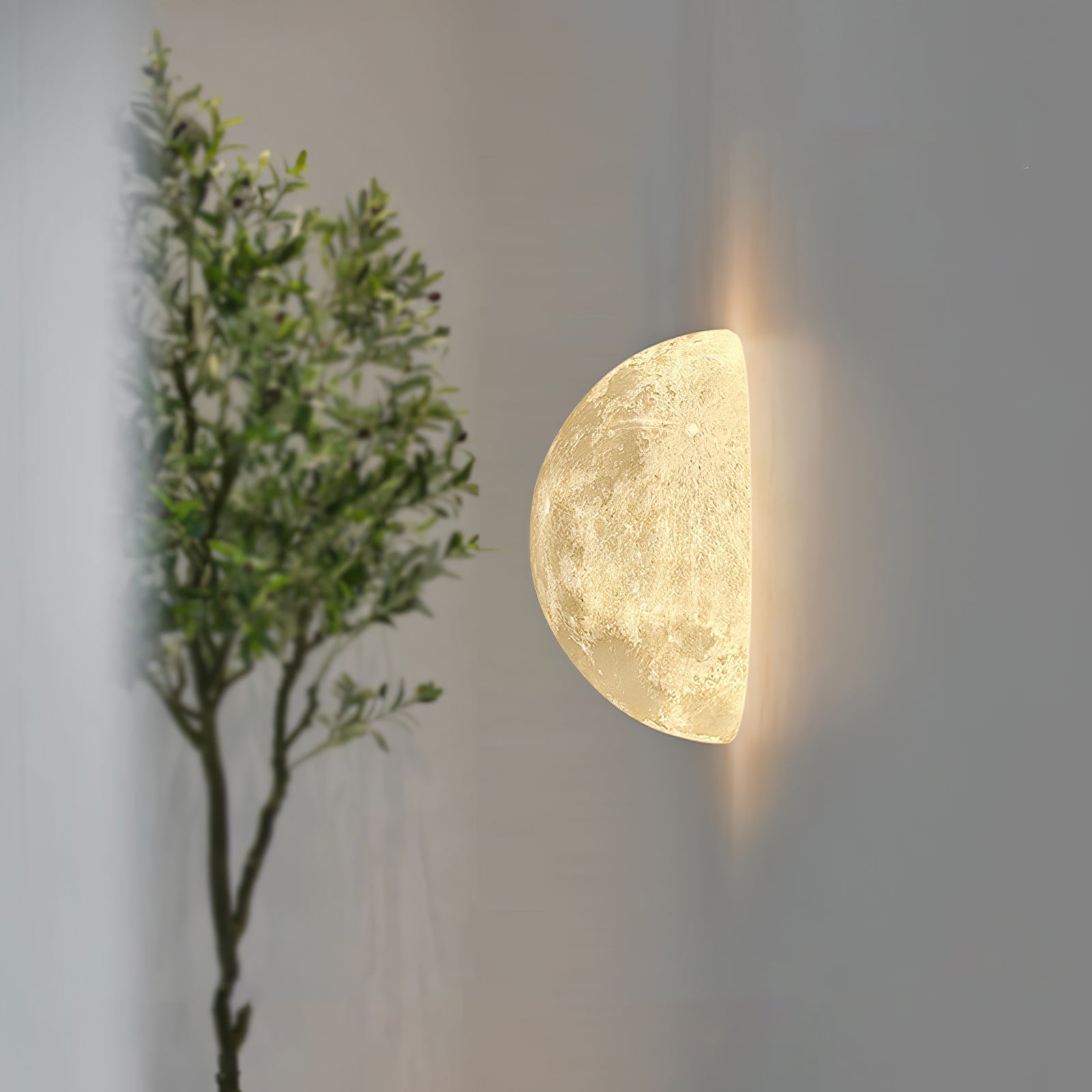 Moon 3D Wall Light - ∅ 5.9″ x H 5.9″ 3D Printing PLA, Hardwired Wall Sconce, detail 10