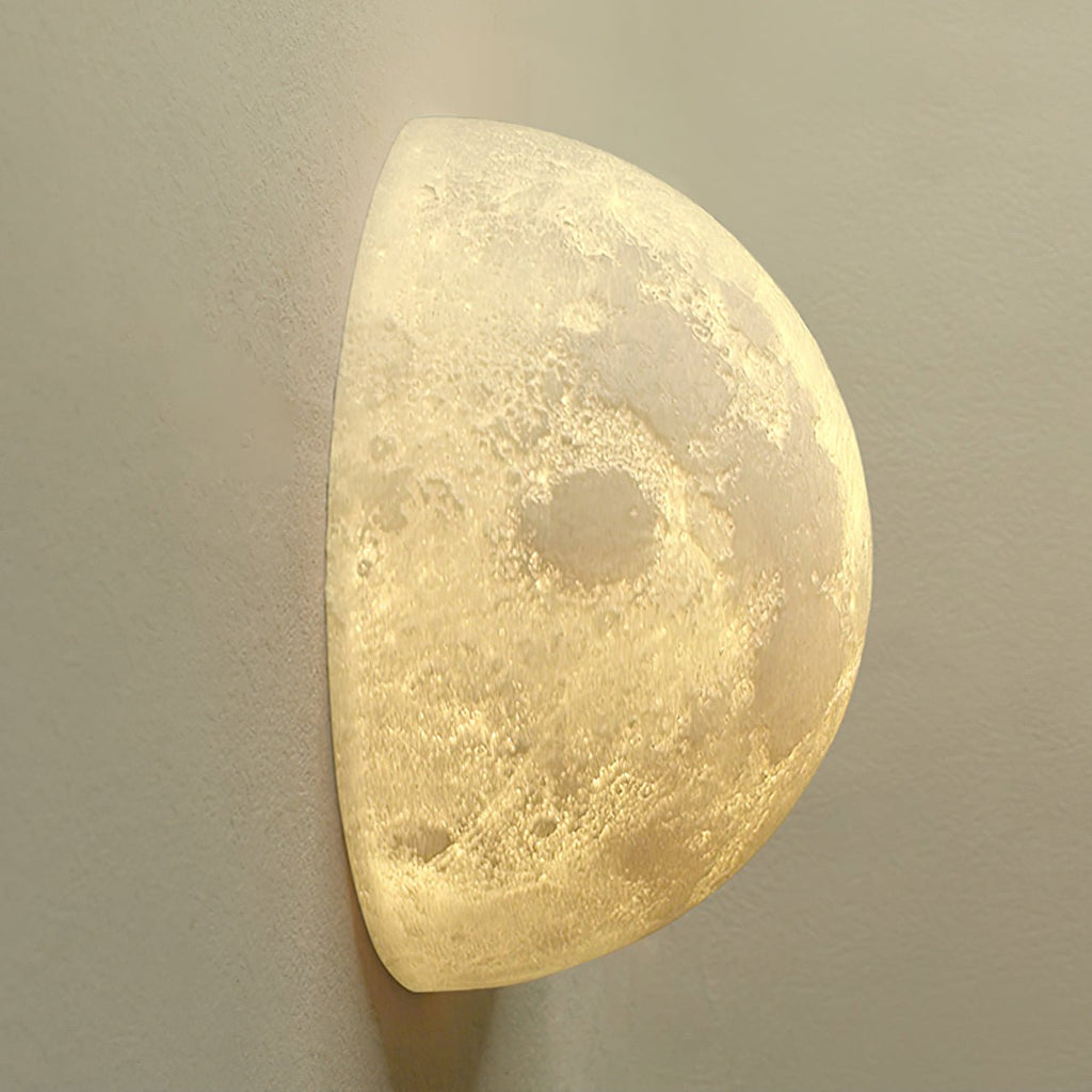 Moon 3D Wall Light - Dia 20cm x H 10cm 3D Printing PLA, Hardwired Wall Sconce, detail 34