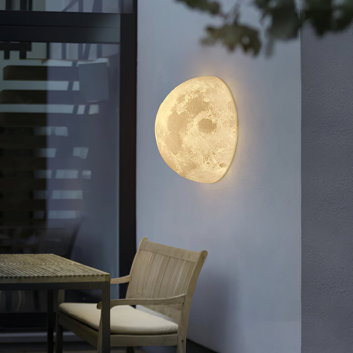 Moon 3D Wall Light - Dia 20cm x H 10cm 3D Printing PLA, Hardwired Wall Sconce, detail 12