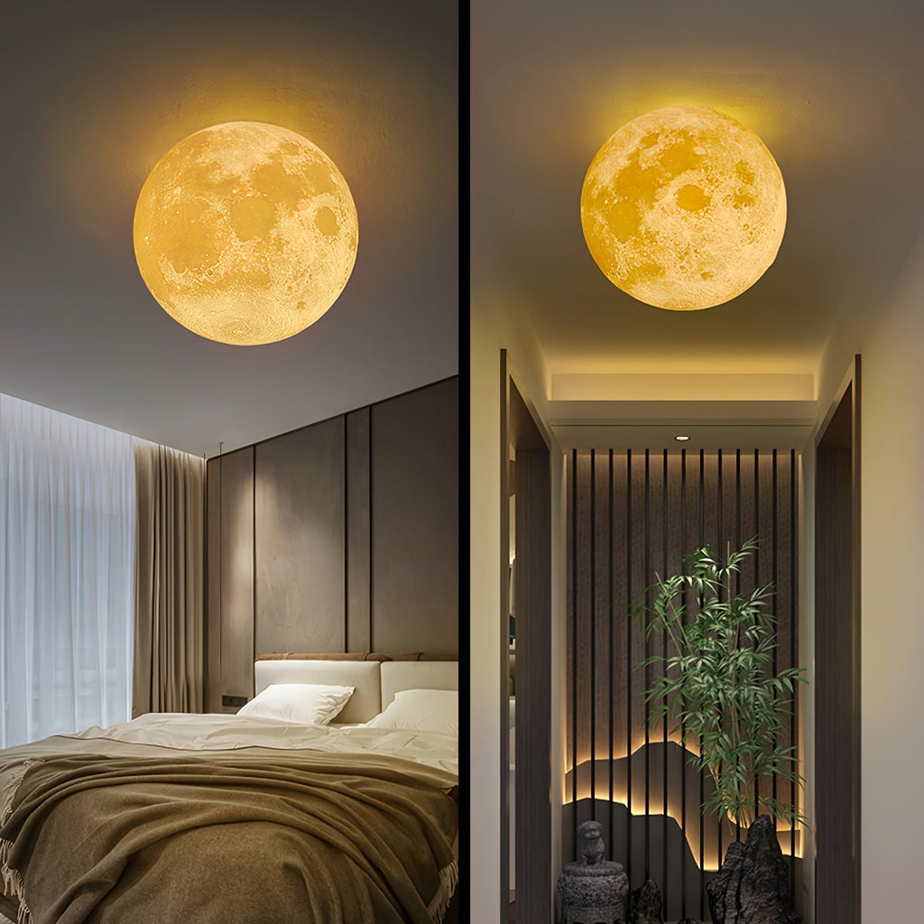 Moon 3D Wall Light - Dia 20cm x H 10cm 3D Printing PLA, Hardwired Wall Sconce, detail 39