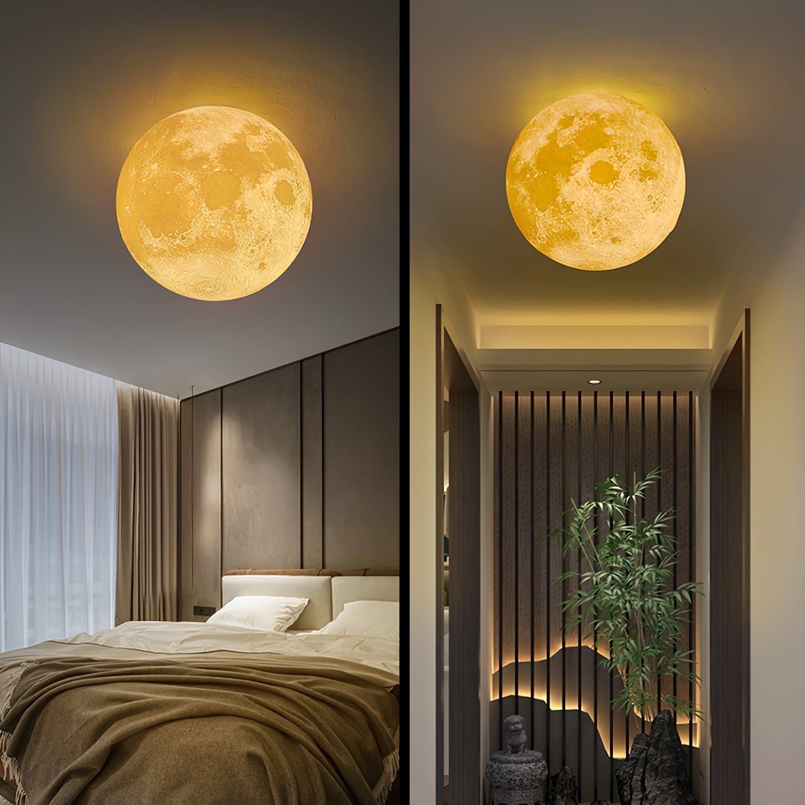 Moon 3D Wall Light - Dia 20cm x H 10cm 3D Printing PLA, Hardwired Wall Sconce, detail 39