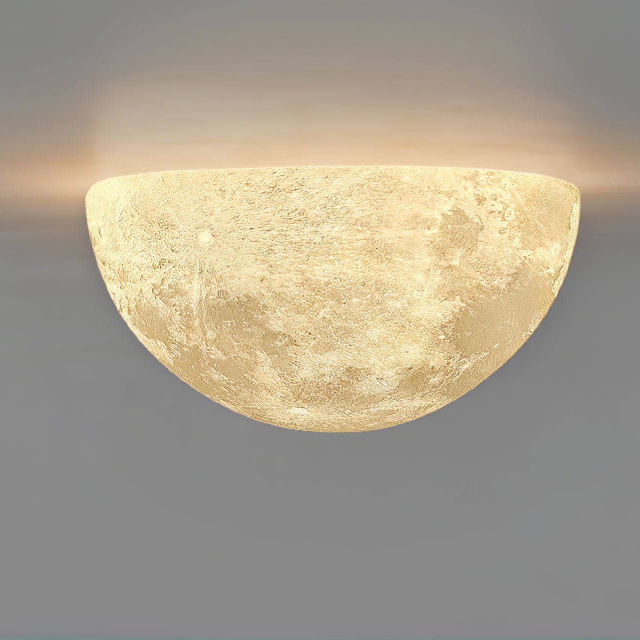 Moon 3D Wall Light - Dia 20cm x H 10cm 3D Printing PLA, Hardwired Wall Sconce, detail 6