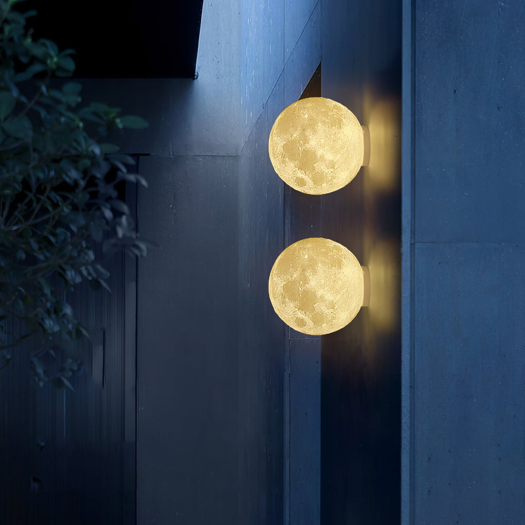 Moon 3D Wall Light - Dia 20cm x H 10cm 3D Printing PLA, Hardwired Wall Sconce, detail 40