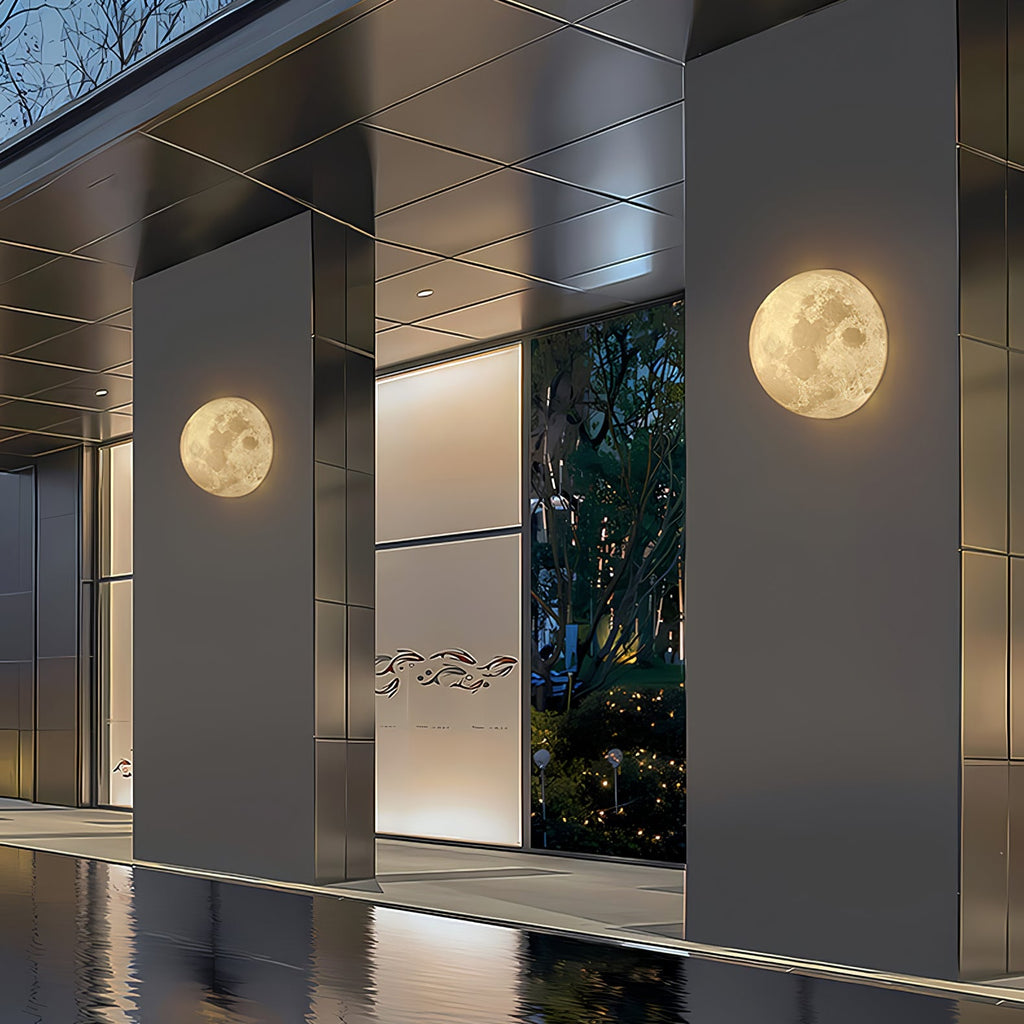 Moon 3D Wall Light - Dia 20cm x H 10cm 3D Printing PLA, Hardwired Wall Sconce, detail 8