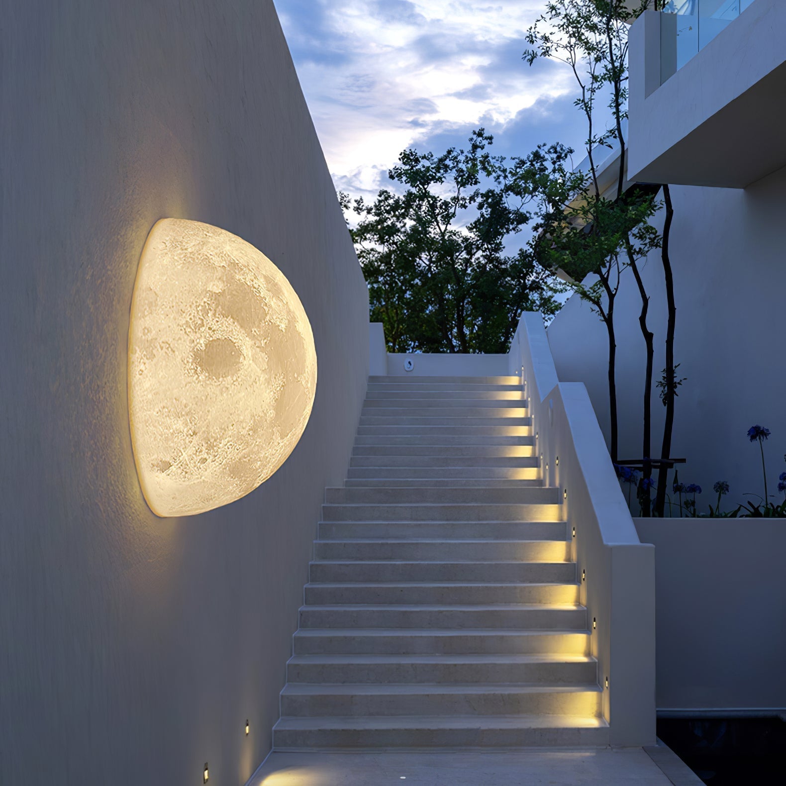 Moon 3D Wall Light - ∅ 5.9″ x H 5.9″ 3D Printing PLA, Hardwired Wall Sconce, detail 8
