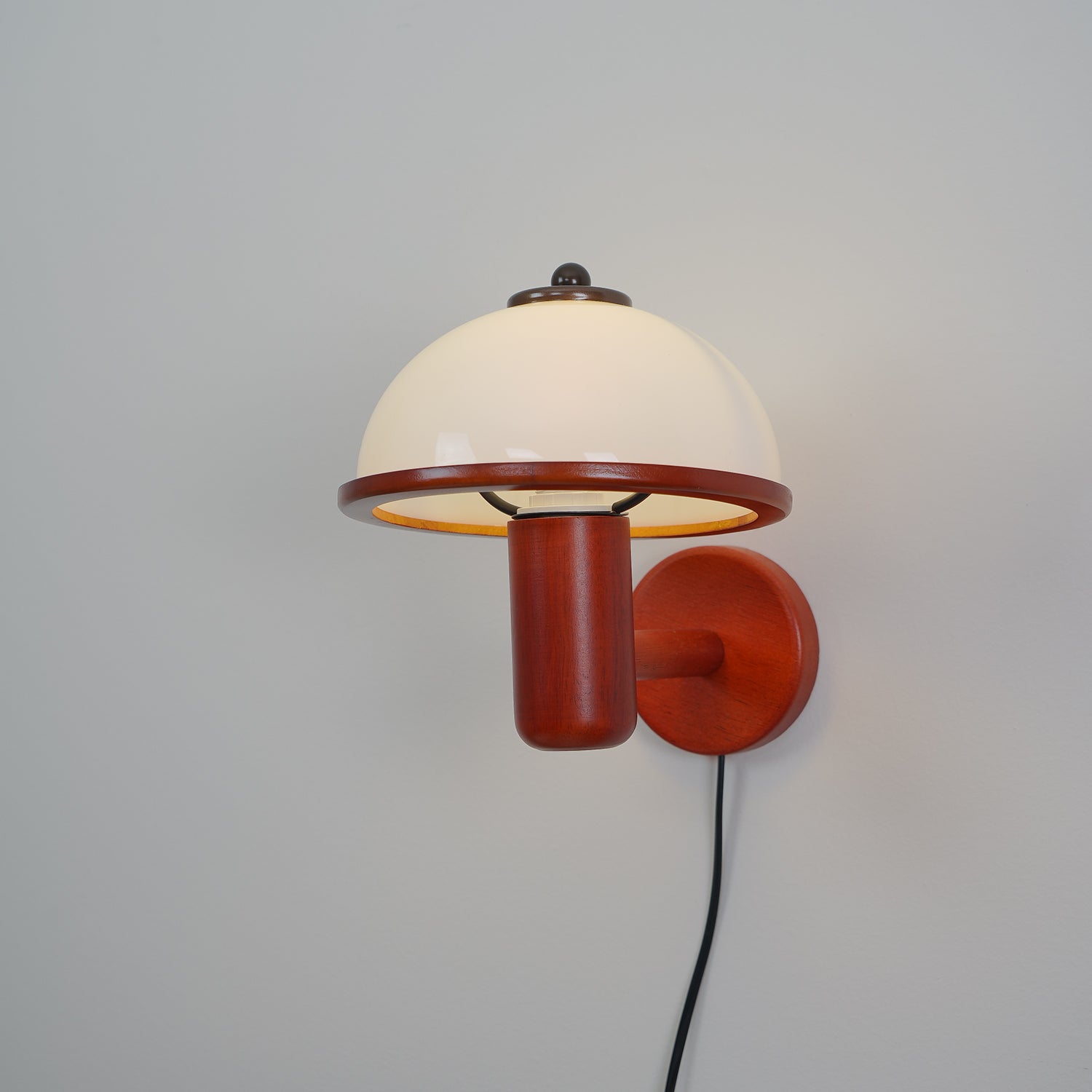 Mushroom Wood Lamp bracket Wall Light, Plug-In Wall Sconce, detail 4
