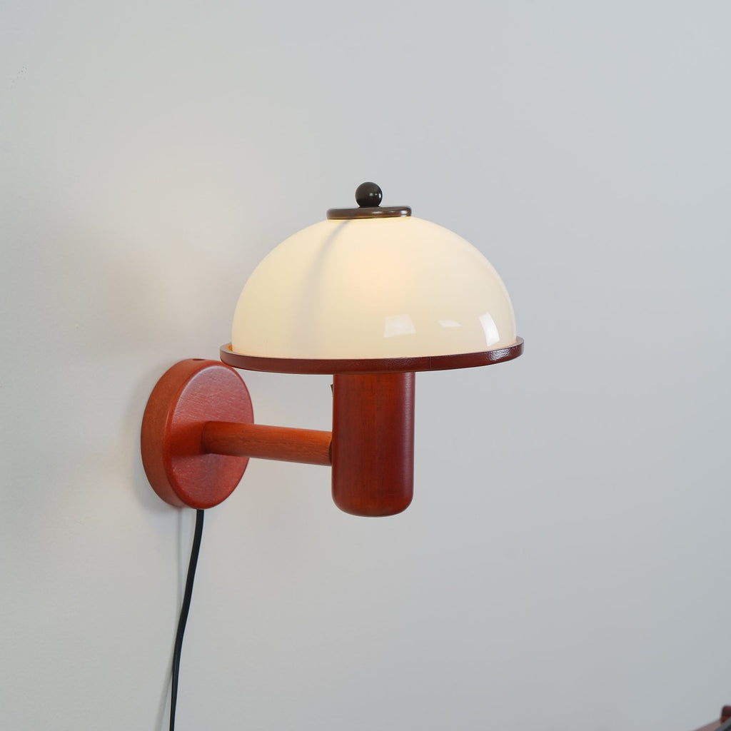 Mushroom Wood Lamp bracket Wall Light, Plug-In Wall Sconce, detail 7