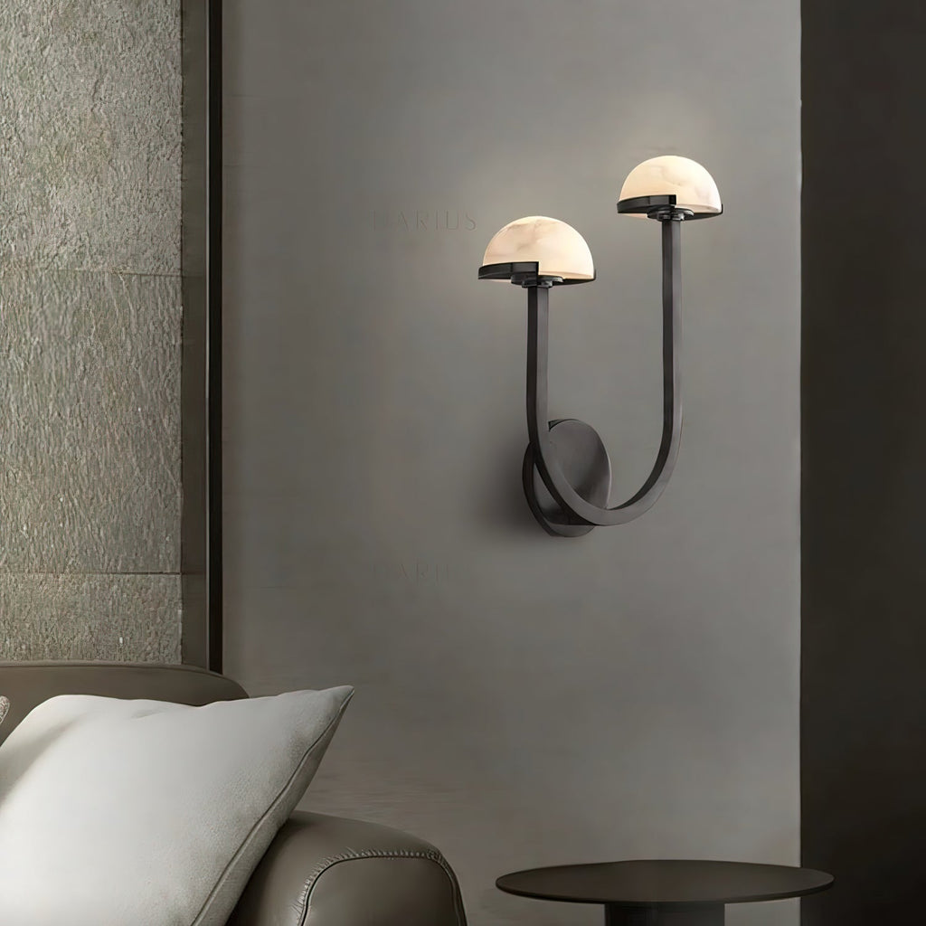 Mushroom Alabaster Wall Light, Hardwired Wall Sconce, detail 5