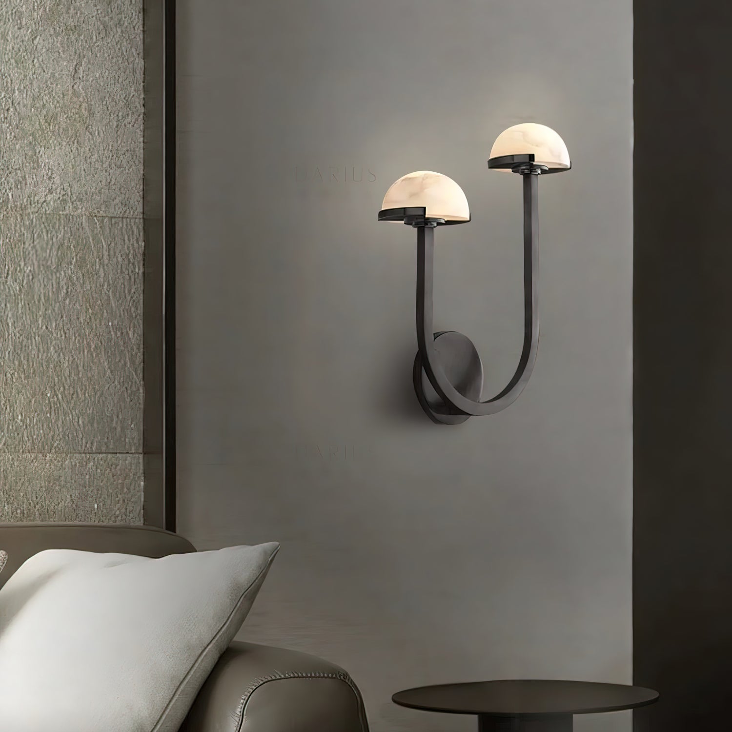 Mushroom Alabaster Wall Light, Hardwired Wall Sconce, detail 5
