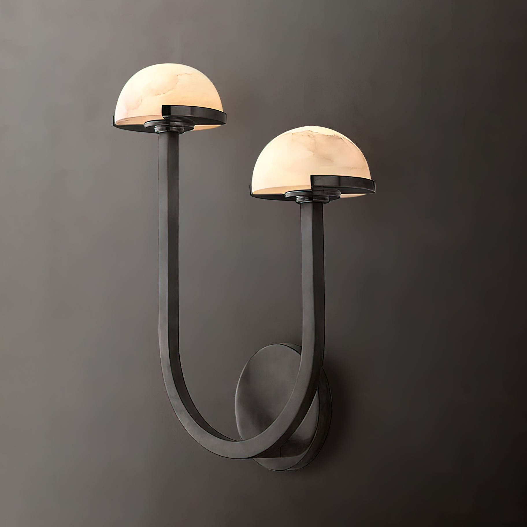 Mushroom Alabaster Wall Light, Hardwired Wall Sconce, detail 9