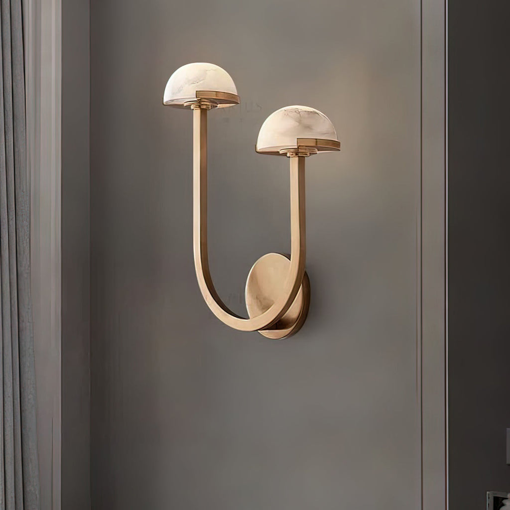 Mushroom Alabaster Wall Light, Hardwired Wall Sconce, detail 3