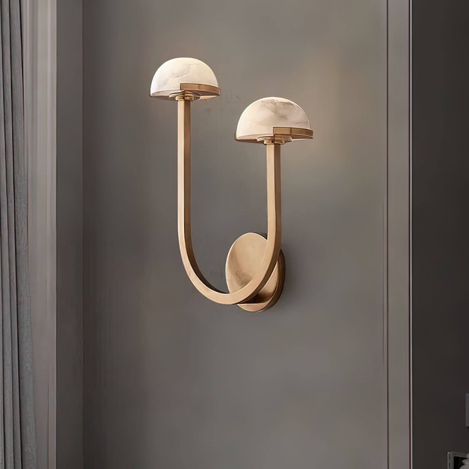 Mushroom Alabaster Wall Light, Hardwired Wall Sconce, detail 3