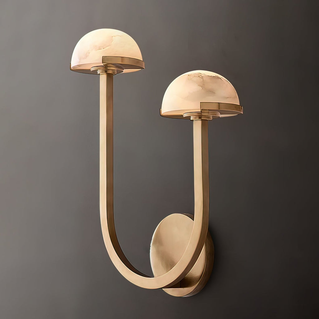 Mushroom Alabaster Wall Light, Hardwired Wall Sconce, detail 16
