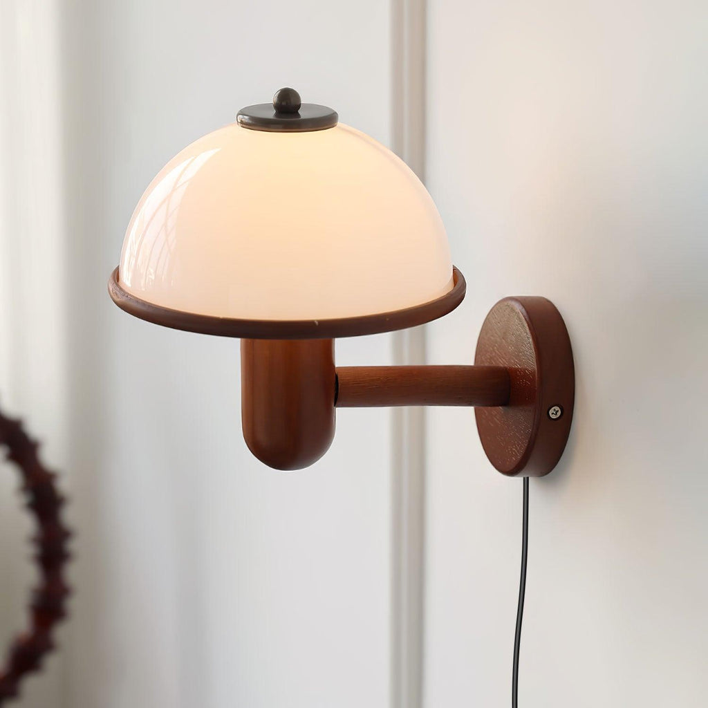 Mushroom Wood Lamp bracket Wall Light, Plug-In Wall Sconce, detail 22